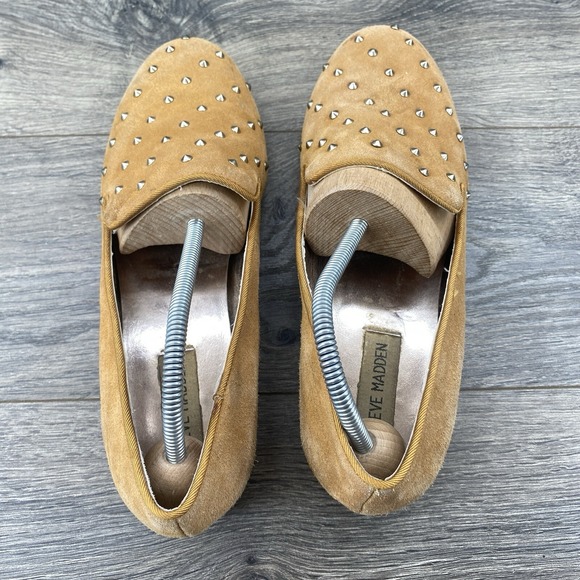 Steve Madden Women's Suede Shoe Size 8.5 Brown Studded - Picture 6 of 11